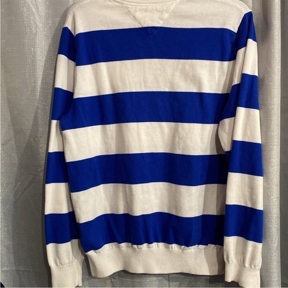 Tommy Hilfiger White and Blue crew neck sweater Sz Med - Picture 3 of 4
